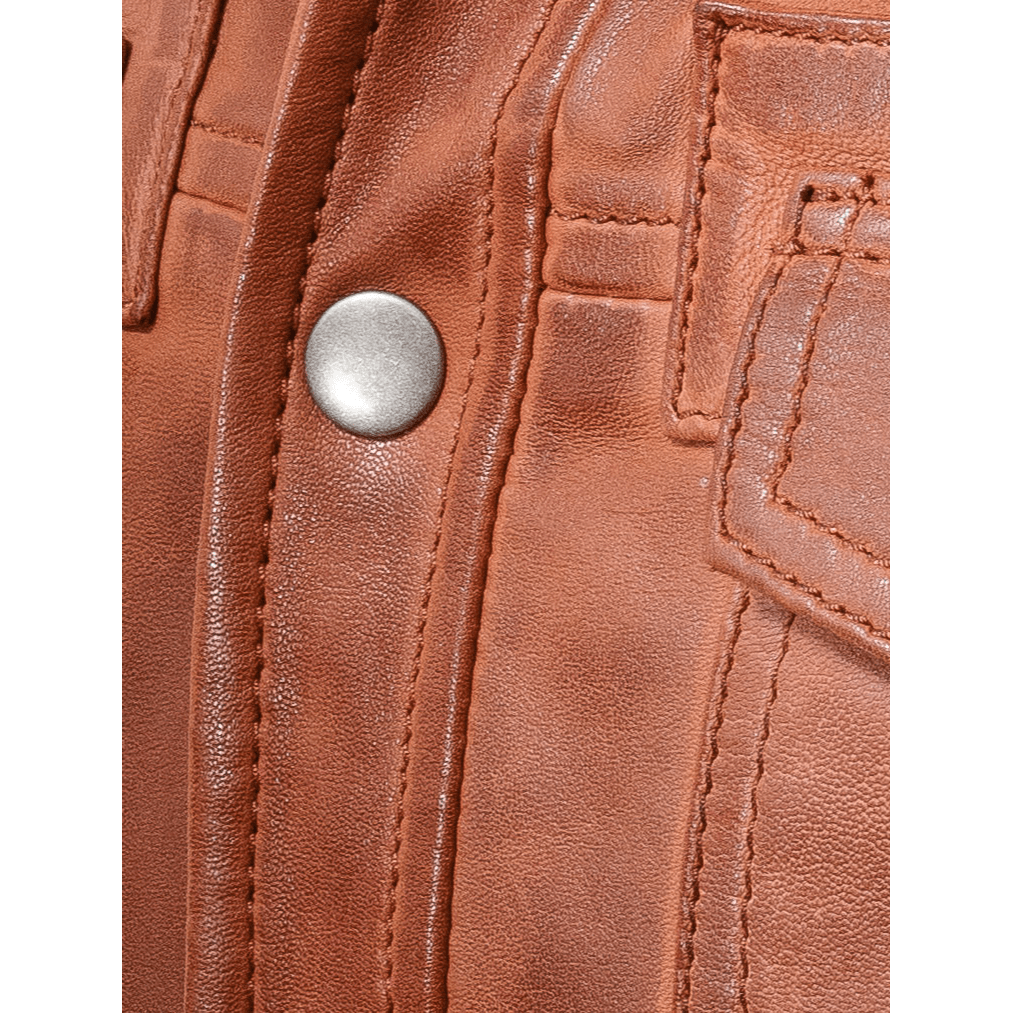 MEN BROWN LEATHER SHIRT JACKET NORWICH