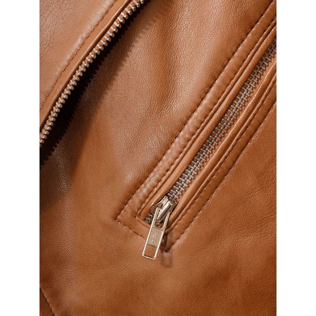 MEN BROWN LEATHER BIKER JACKET SALEM